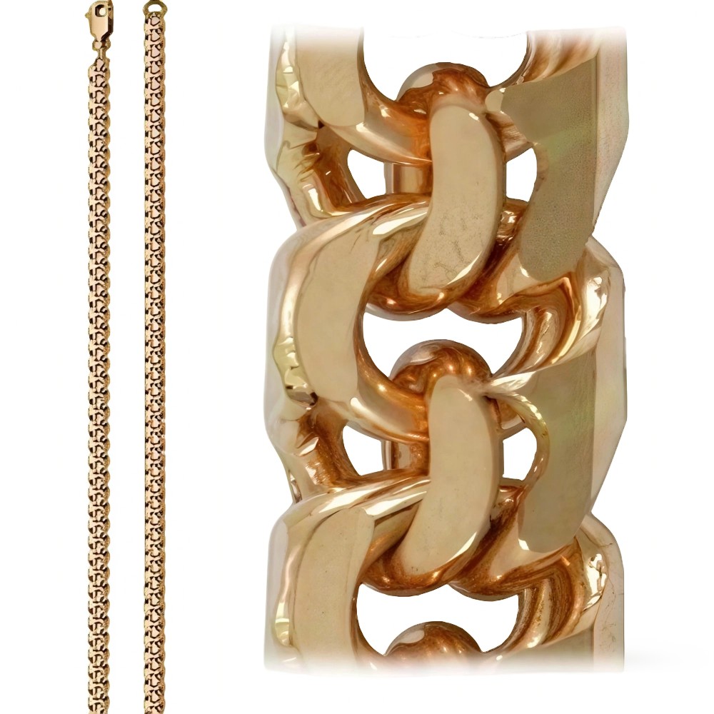 Ювелирное изделие - Цепь из красного золота плетение гарибальди в магазине Best-Gold 089773