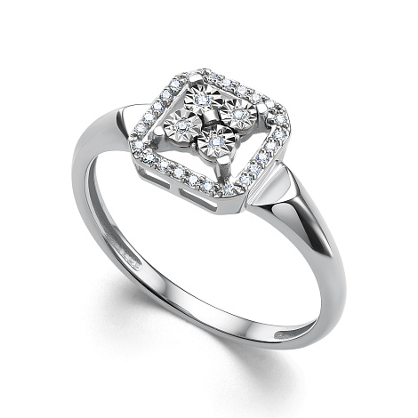 Кольцо из белого золота с бриллиантами