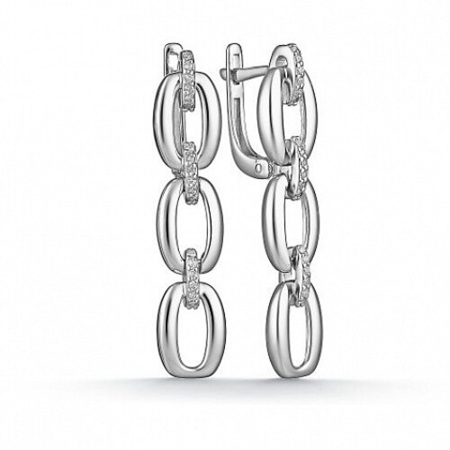 Серьги из серебра с фианитами Ювелирное изделие - Серьги из серебра с фианитами в магазине Best-Gold 026338