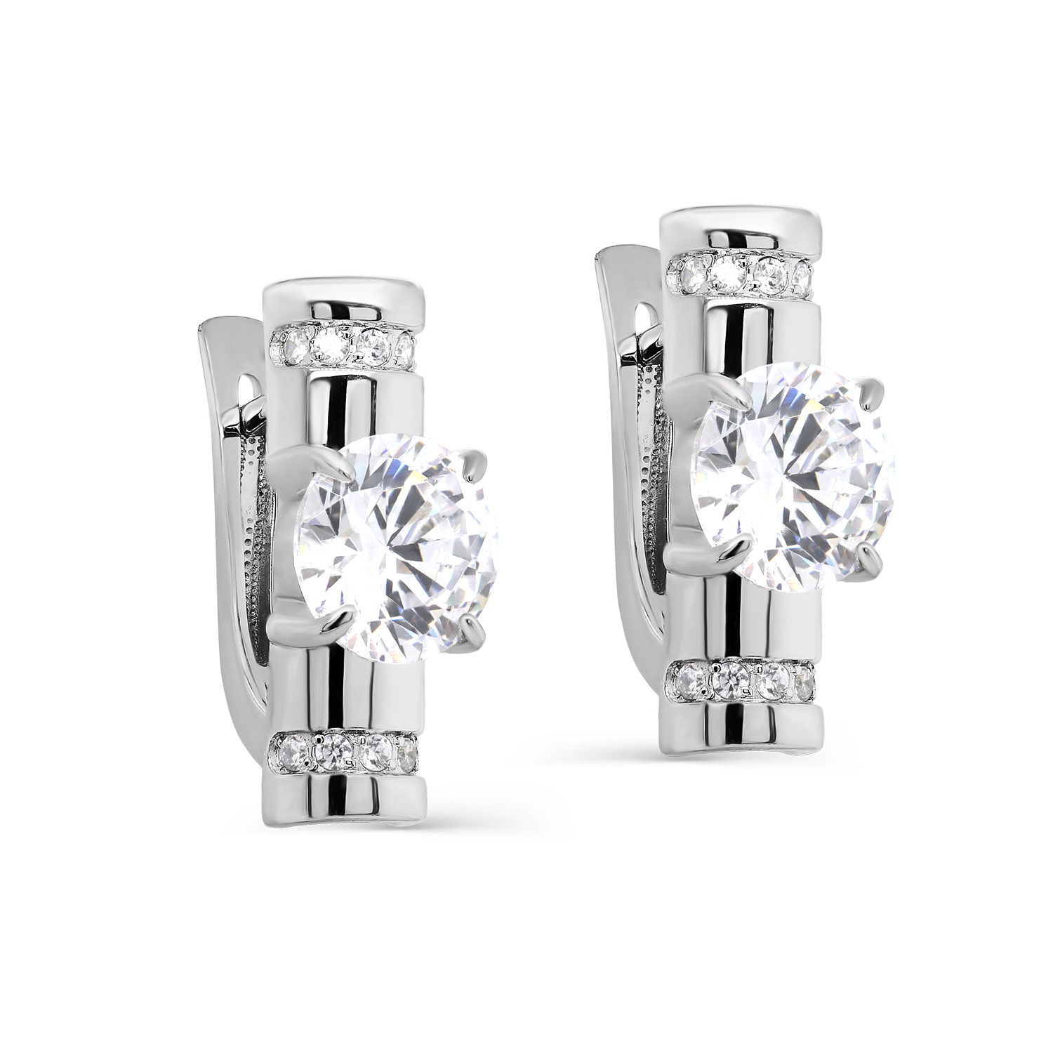 Серьги из серебра с фианитами Ювелирное изделие - Серьги из серебра с фианитами в магазине Best-Gold 121115