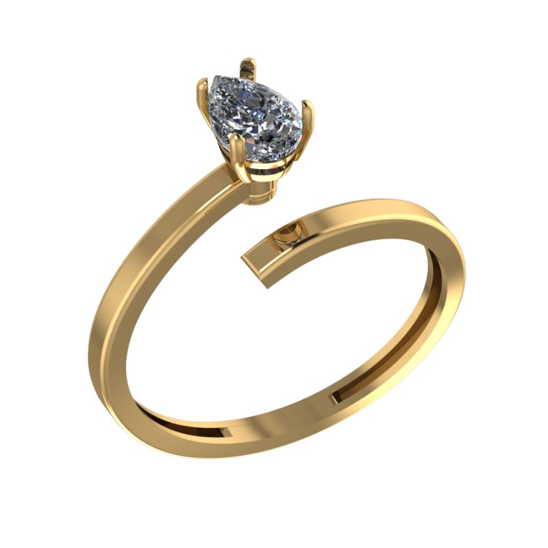 Ювелирное изделие - Кольцо из красного золота с фианитом в магазине Best-Gold 155924