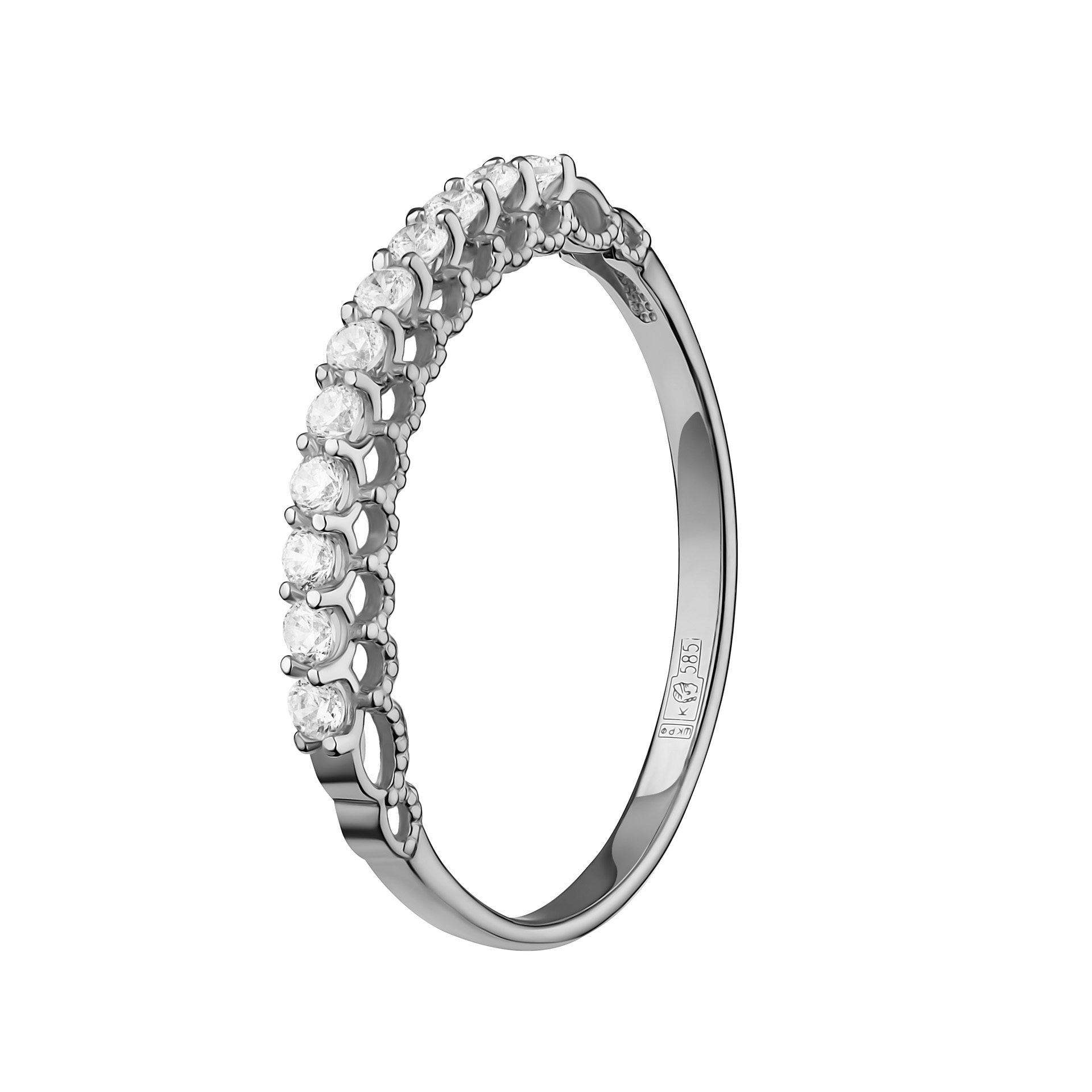 Ювелирное изделие - Кольцо из белого золота с фианитами в магазине Best-Gold 146827