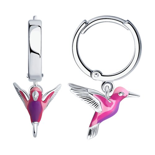 Серьги из серебра с эмалью Ювелирное изделие - Серьги из серебра с эмалью в магазине Best-Gold 123437