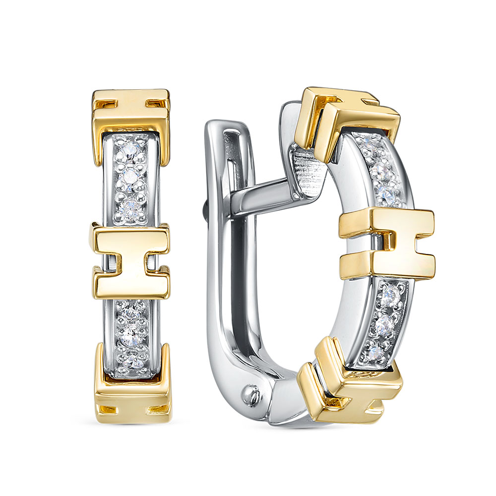 Ювелирное изделие - Серьги из белого золота с фианитами в магазине Best-Gold 157800