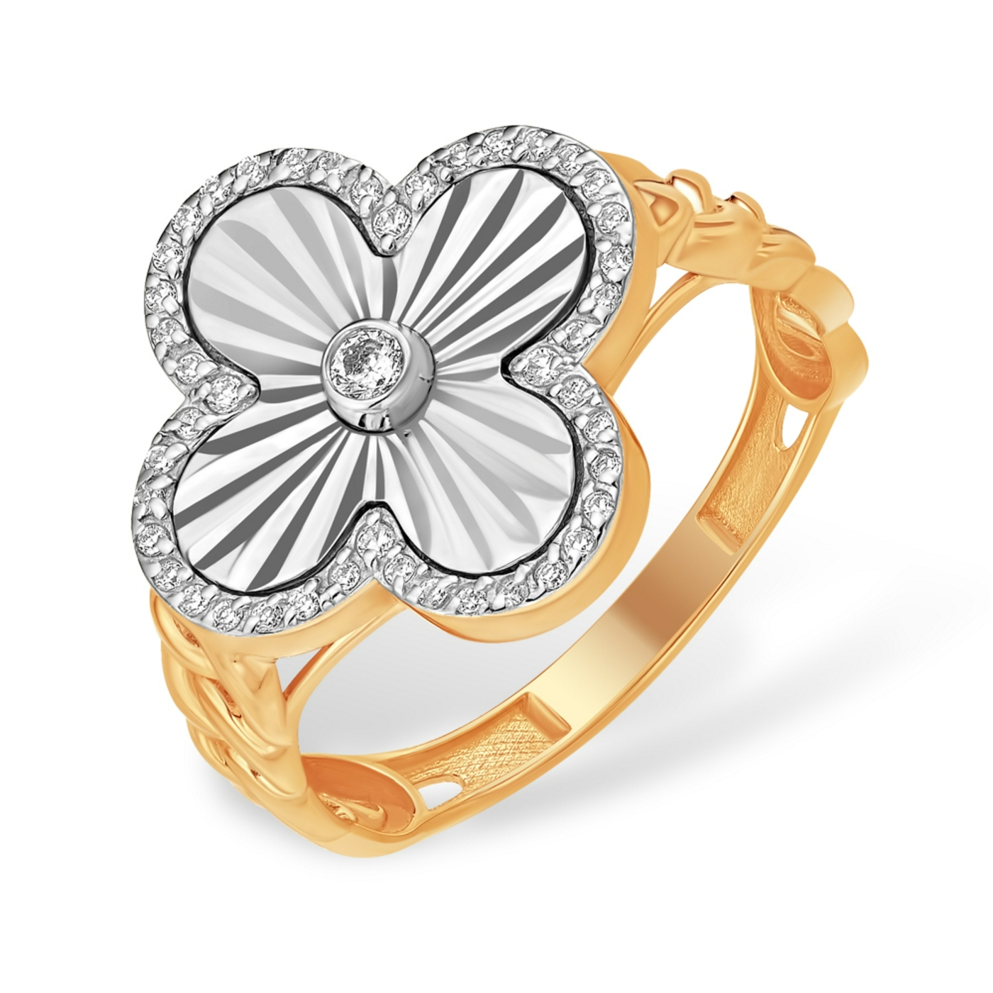 Кольцо из красного золота с фианитами Ювелирное изделие - Кольцо из красного золота с фианитами в магазине Best-Gold 152037