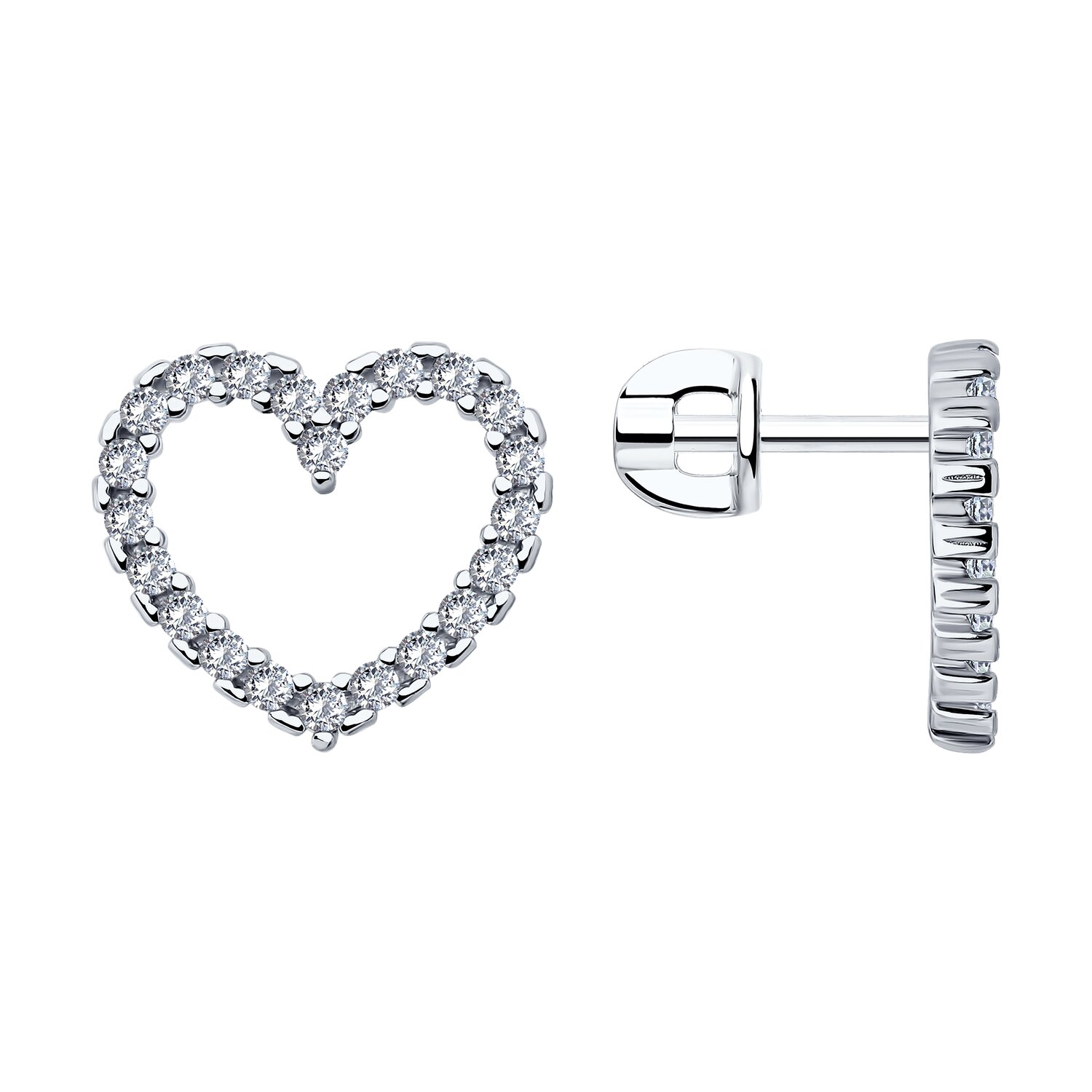 Серьги из серебра с фианитами Ювелирное изделие - Серьги из серебра с фианитами в магазине Best-Gold 140716