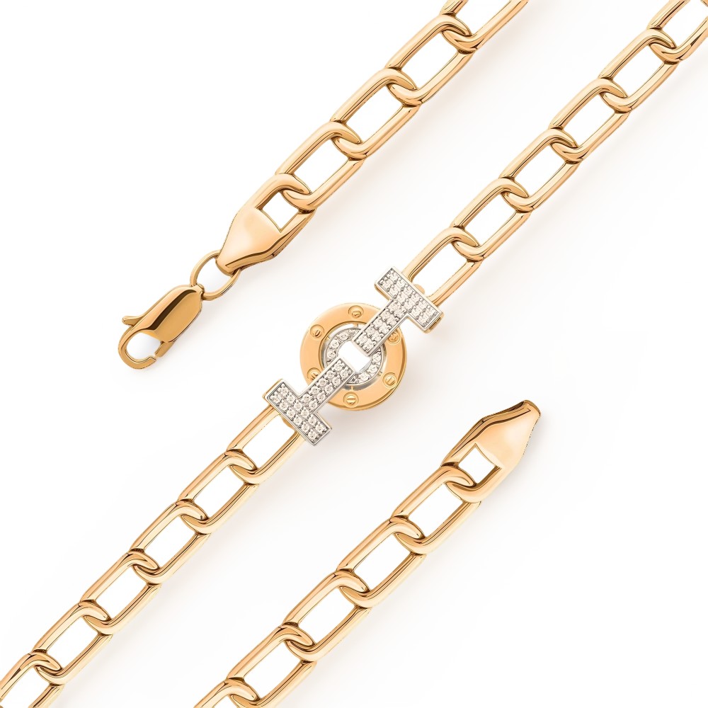 Ювелирное изделие - Браслет из красного золота с фианитами в магазине Best-Gold 155408