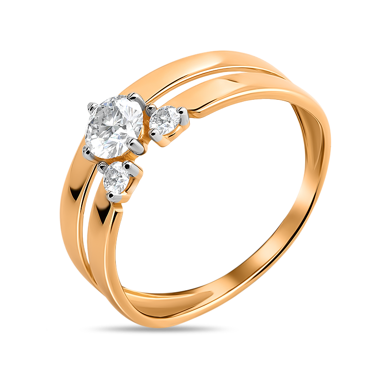 Кольцо из красного золота с фианитами Ювелирное изделие - Кольцо из красного золота с фианитами в магазине Best-Gold 122106