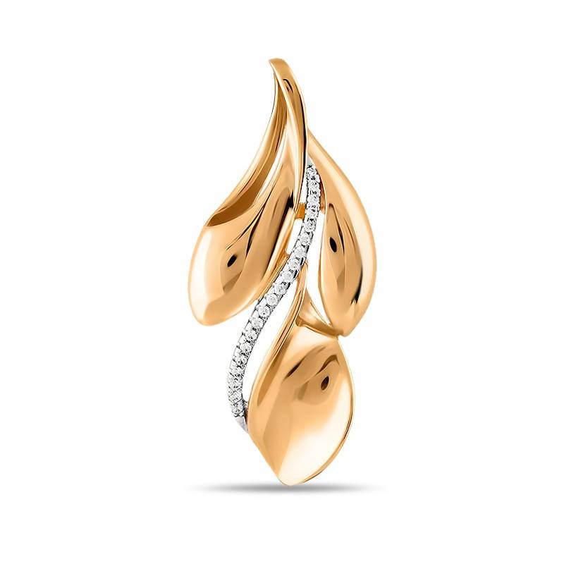 Ювелирное изделие - Подвеска из красного золота с фианитами в магазине Best-Gold 122295