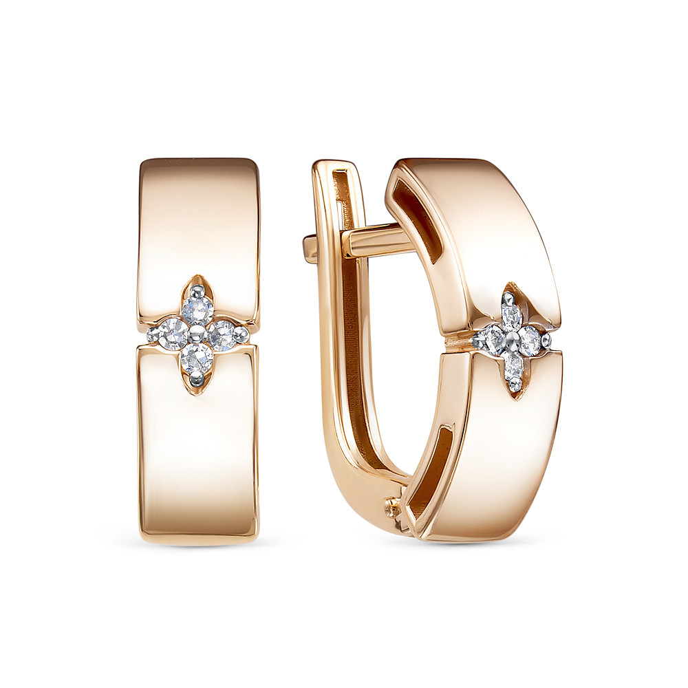 Ювелирное изделие - Серьги из красного золота с бриллиантами в магазине Best-Gold 029226