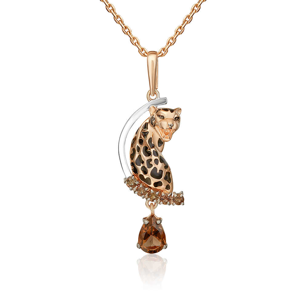 Подвеска из красного золота с дымчатым кварцем Ювелирное изделие - Подвеска из красного золота с дымчатым кварцем в магазине Best-Gold 150278