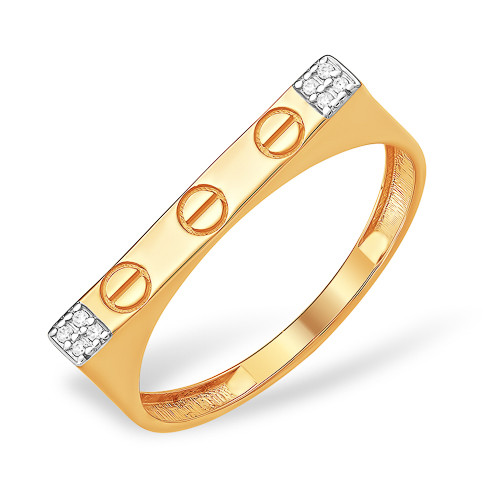 Кольцо из красного золота с фианитами Ювелирное изделие - Кольцо из красного золота с фианитами в магазине Best-Gold 029659