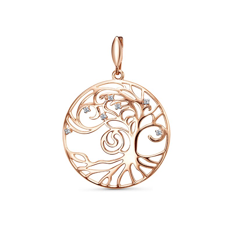 Ювелирное изделие - Подвеска из красного золота с фианитами в магазине Best-Gold 147352