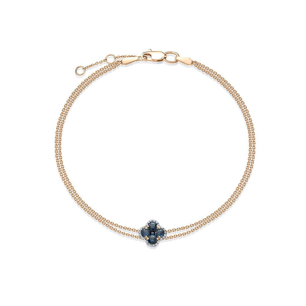 Браслет из красного золота с сапфирами Ювелирное изделие - Браслет из красного золота с сапфирами в магазине Best-Gold 033022