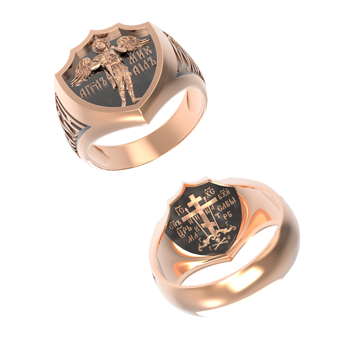 Ювелирное изделие - Мужская печатка из красного золота в магазине Best-Gold 155030