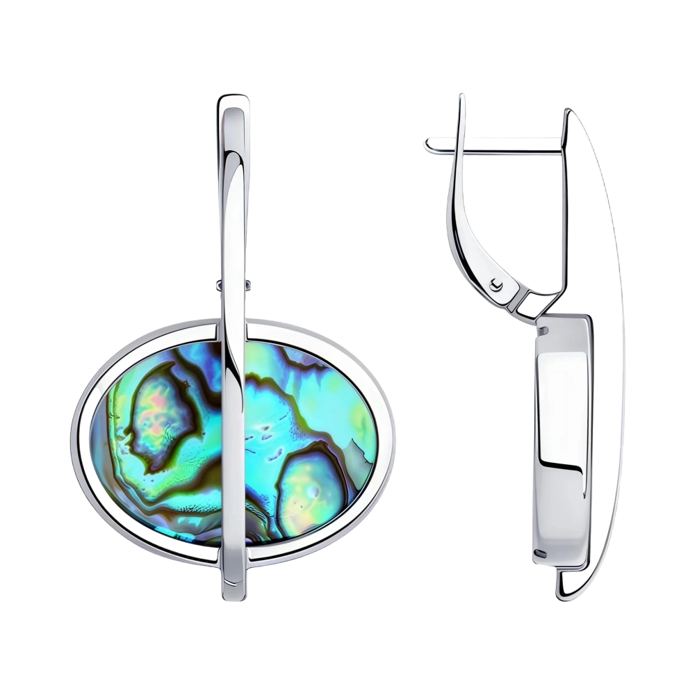 Ювелирное изделие - Серьги из серебра с перламутром в магазине Best-Gold 152555