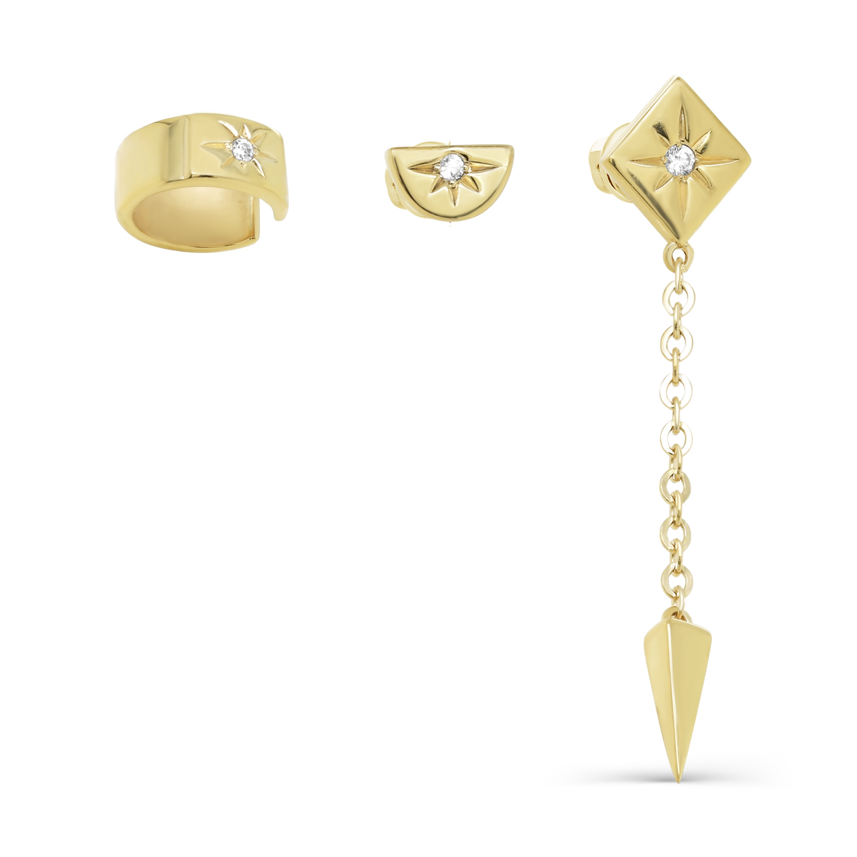 Ювелирное изделие - Серьга из серебра с фианитами в магазине Best-Gold 121405