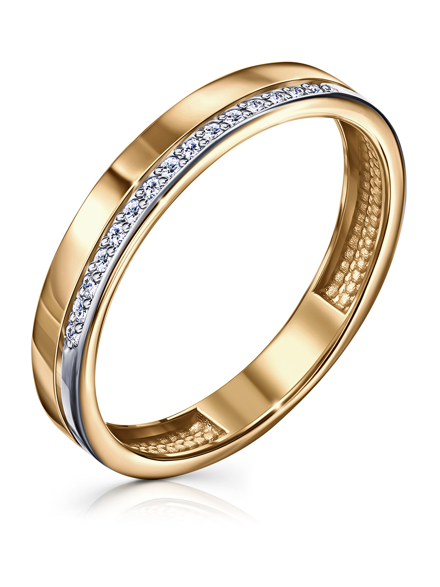 Обручальное кольцо из красного золота с фианитами Ювелирное изделие - Обручальное кольцо из красного золота с фианитами в магазине Best-Gold 135004