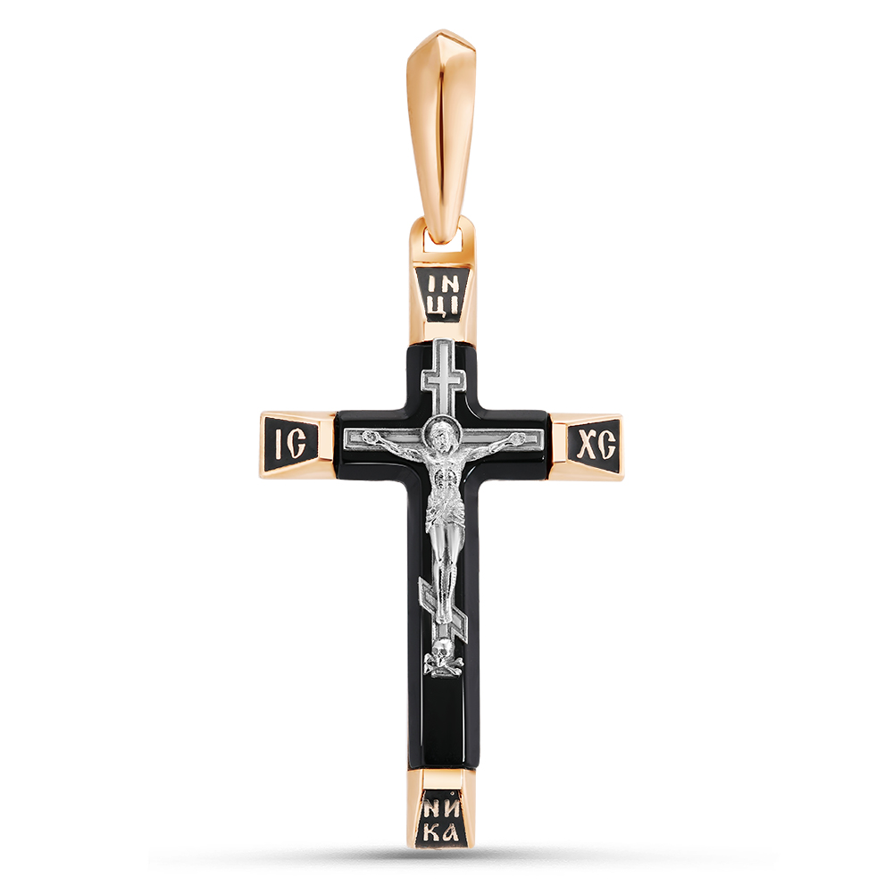 Крест из красного золота с агатом Ювелирное изделие - Крест из красного золота с агатом в магазине Best-Gold 125879