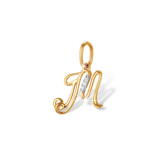 Ювелирное изделие - Подвеска из красного золота с фианитами в магазине Best-Gold 096104