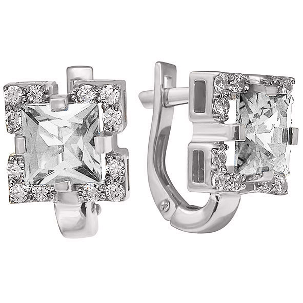 Серьги из серебрамс фианитами Ювелирное изделие - Серьги из серебрамс фианитами в магазине Best-Gold 146396