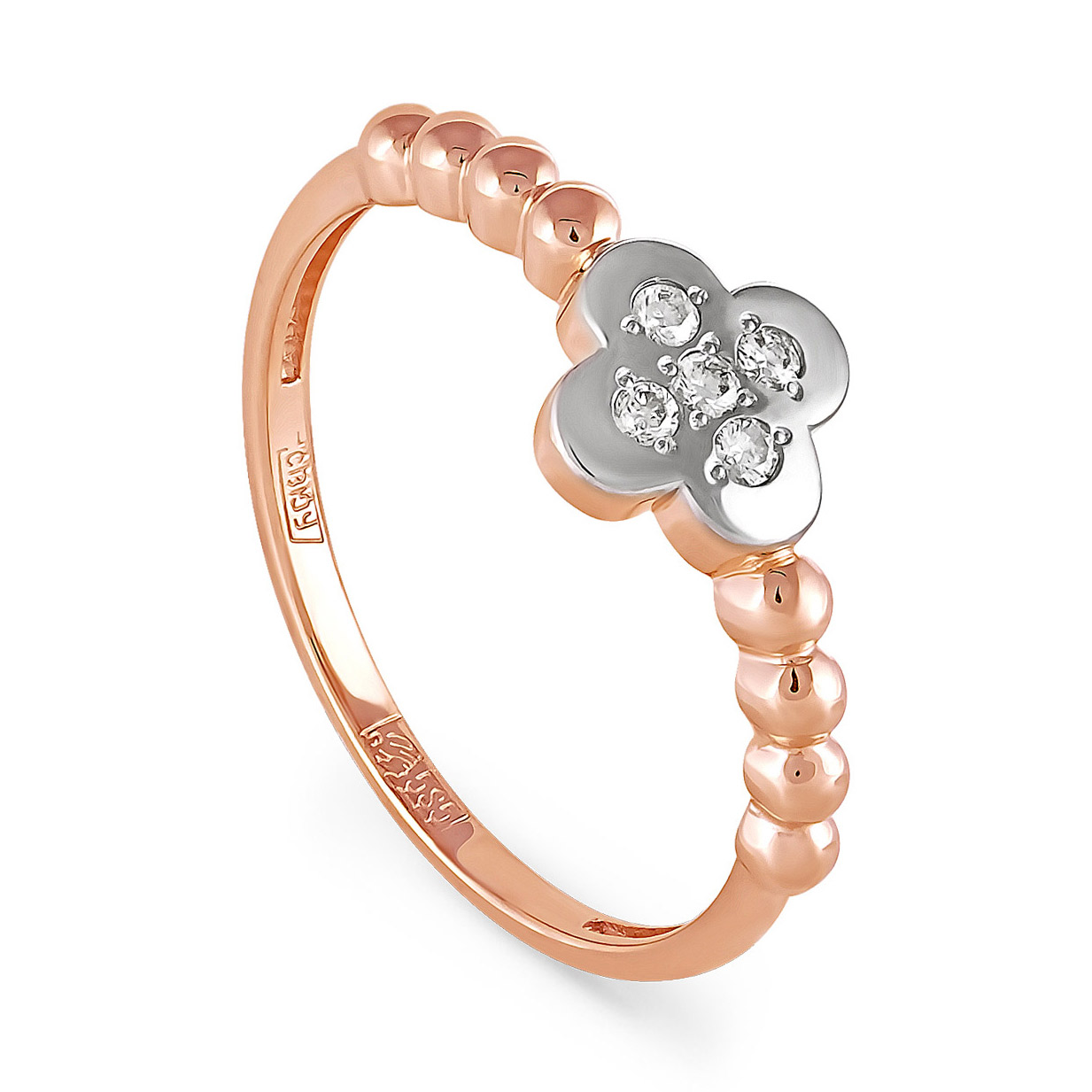 Кольцо из красного золота с бриллиантами Ювелирное изделие - Кольцо из красного золота с бриллиантами в магазине Best-Gold 142347