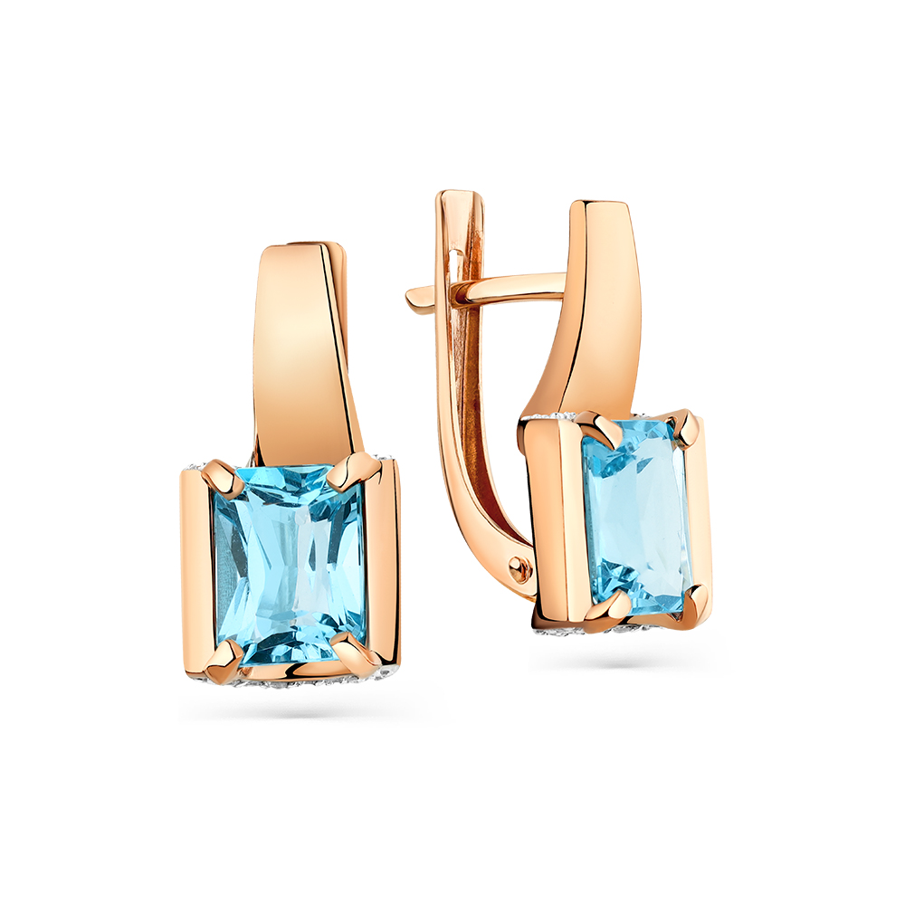 Серьги из красного золота с топазом Ювелирное изделие - Серьги из красного золота с топазом в магазине Best-Gold 083567