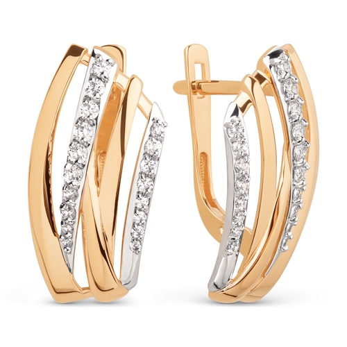 Ювелирное изделие - Серьги из красного золота с фианитами в магазине Best-Gold 122900