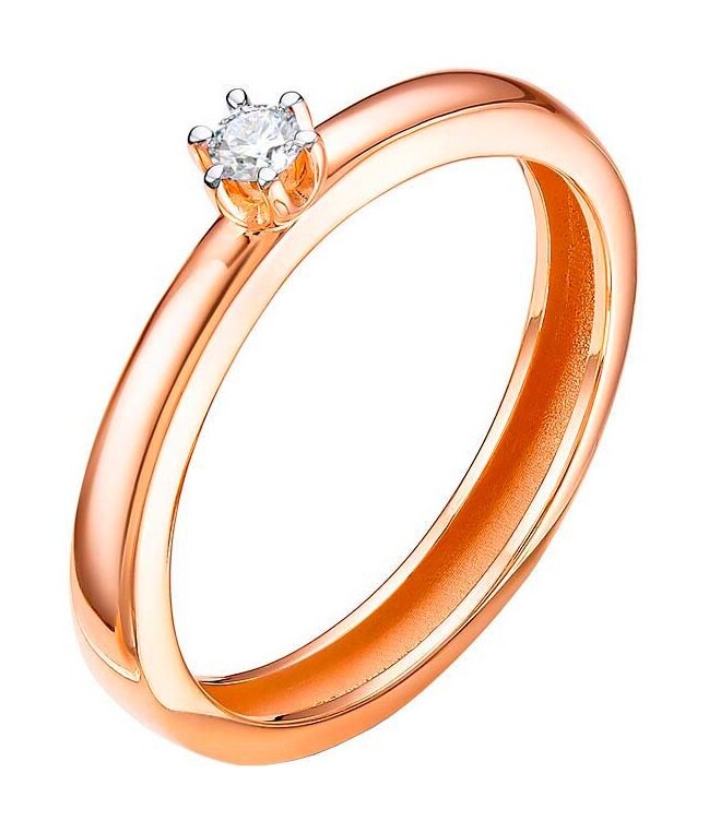 Кольцо помолвочное из красного золота с бриллиантом Ювелирное изделие - Кольцо помолвочное из красного золота с бриллиантом в магазине Best-Gold 064493