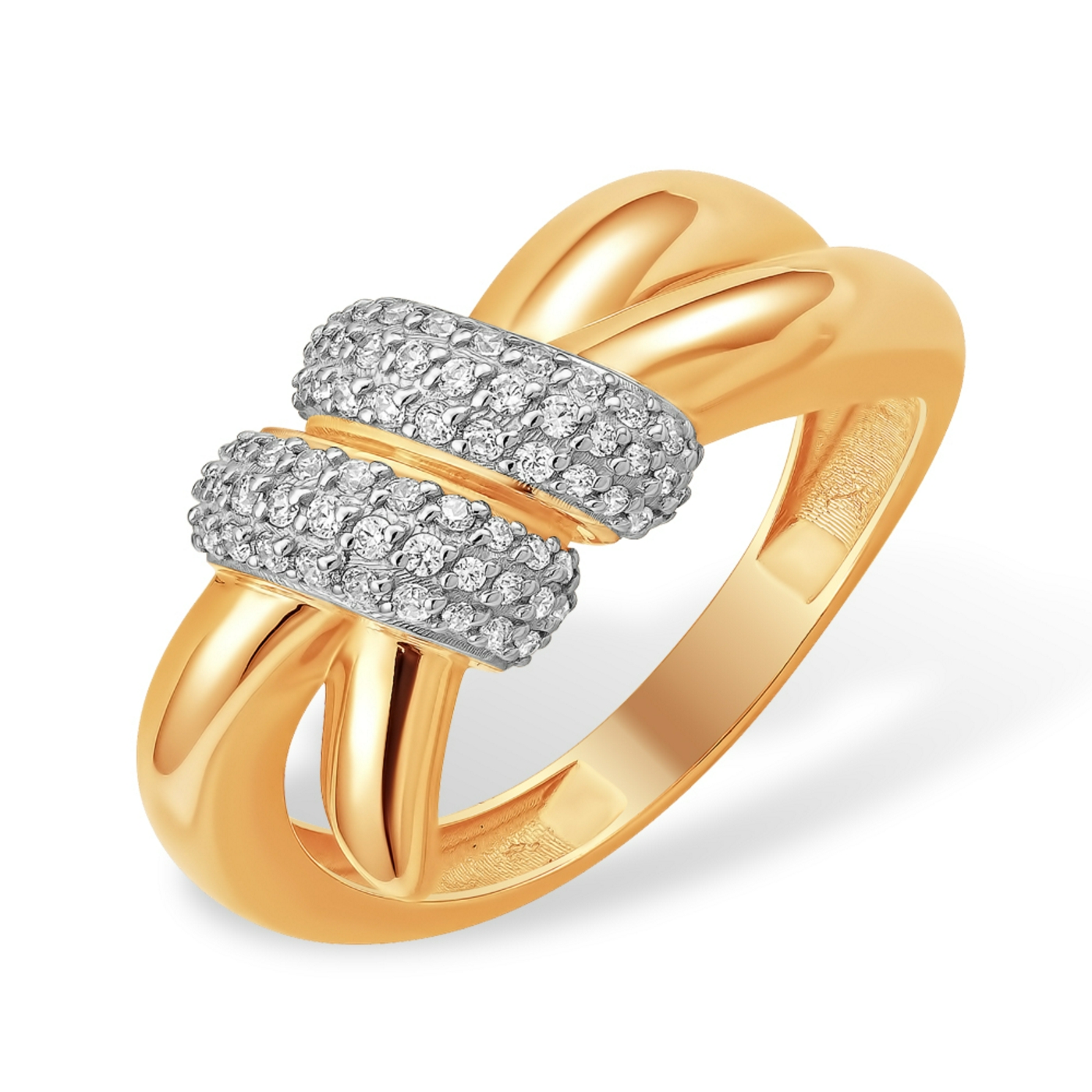 Ювелирное изделие - Кольцо из красного золота с фианитами в магазине Best-Gold 151544