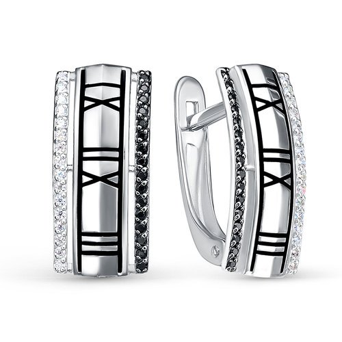 Серьги из серебра с фианитами и эмалью Ювелирное изделие - Серьги из серебра с фианитами и эмалью в магазине Best-Gold 141101