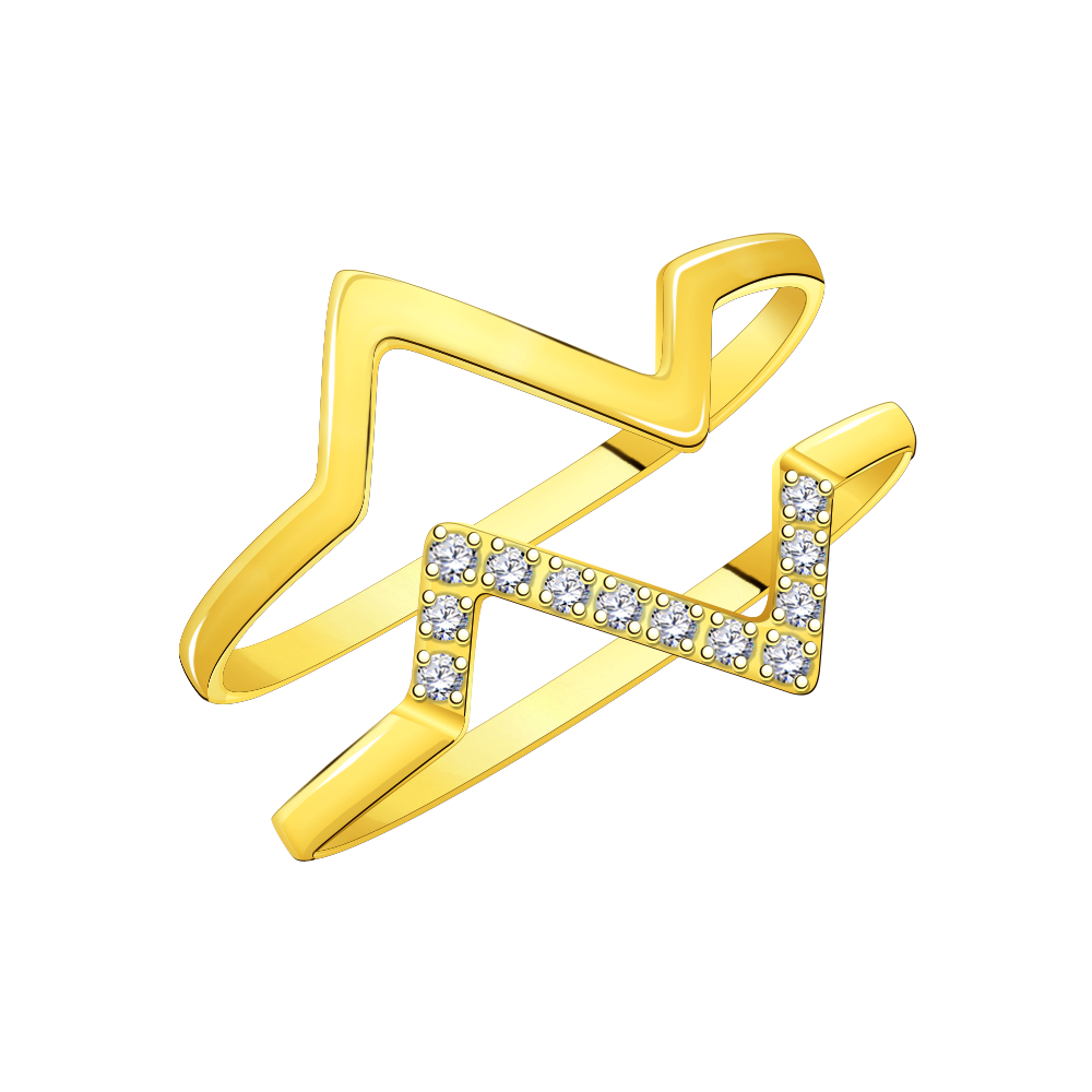 Кольцо из жёлтого золота с фианитами Ювелирное изделие - Кольцо из жёлтого золота с фианитами в магазине Best-Gold 131162