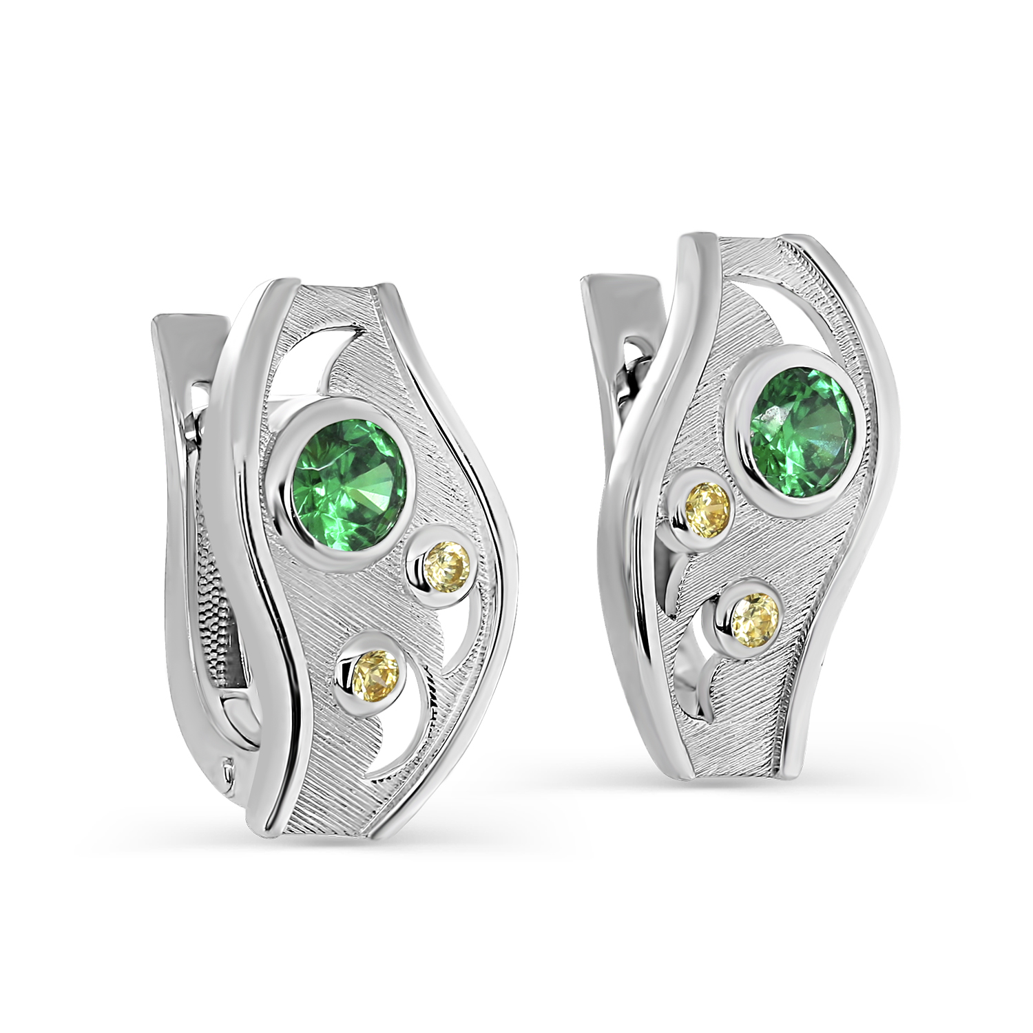 Серьги из серебра с фианитами Ювелирное изделие - Серьги из серебра с фианитами в магазине Best-Gold 127222