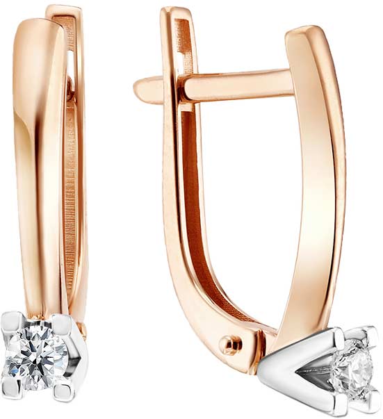 Ювелирное изделие - Серьги из красного золота с бриллиантами в магазине Best-Gold 153980