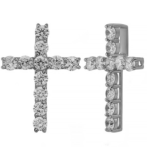 Крест из белого золота с фианитами Ювелирное изделие - Крест из белого золота с фианитами в магазине Best-Gold 125823