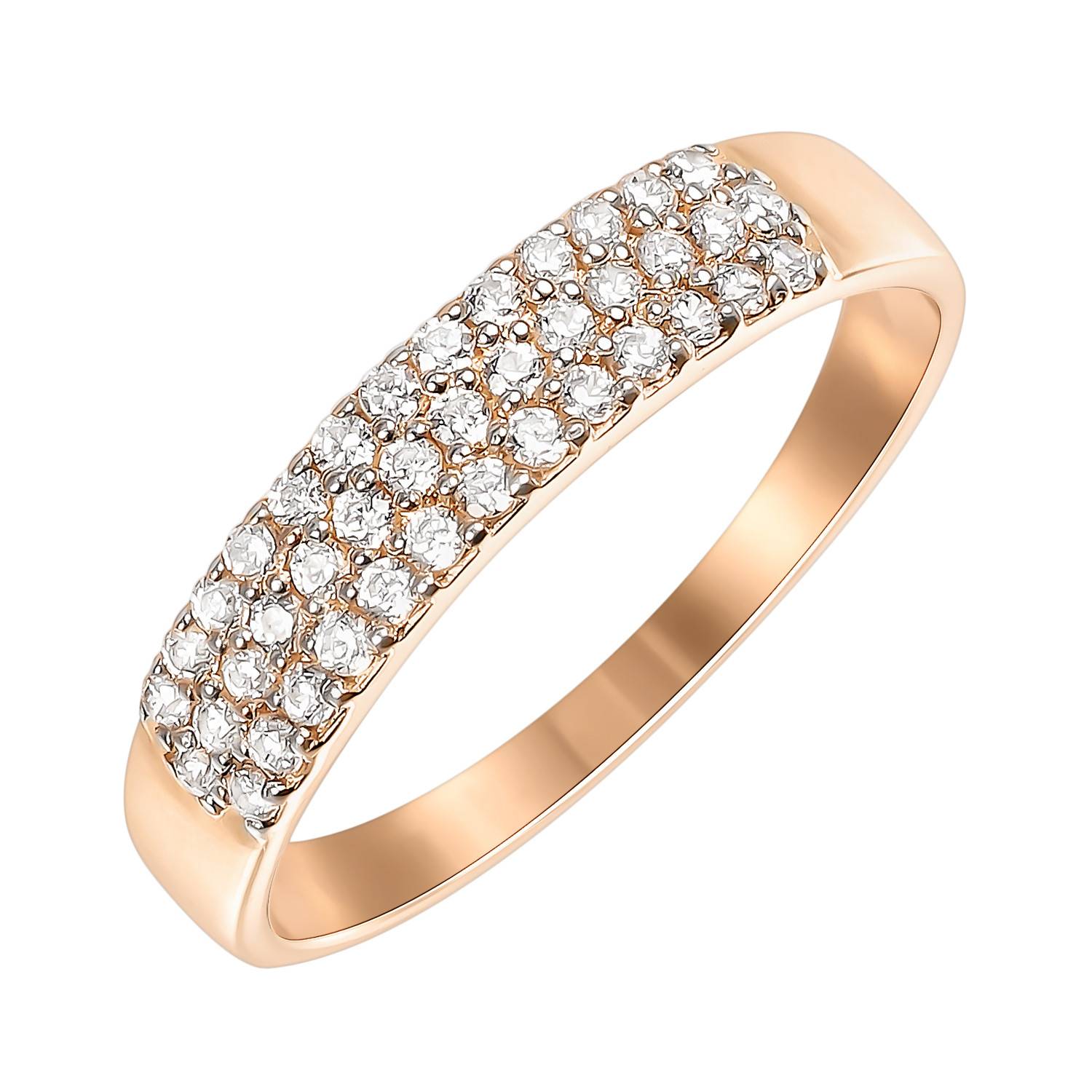 Ювелирное изделие - Кольцо из красного золота с фианитами в магазине Best-Gold 038789