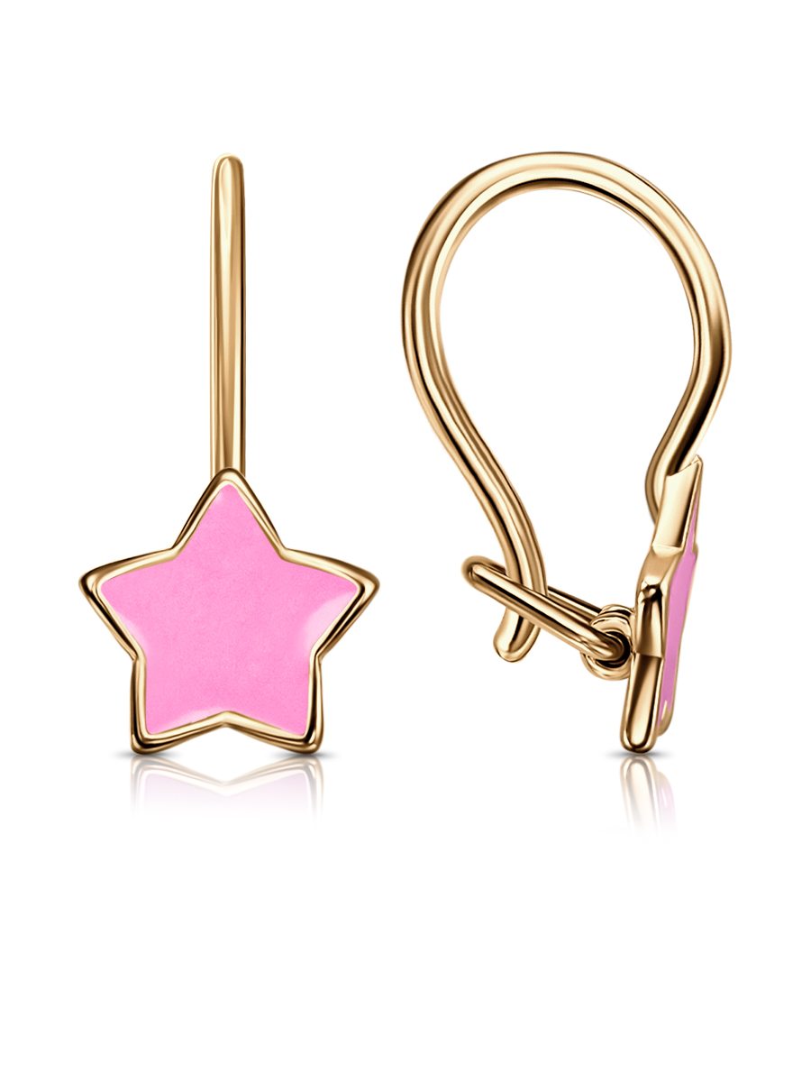 Серьги из красного золота с эмалью Ювелирное изделие - Серьги из красного золота с эмалью в магазине Best-Gold 134475