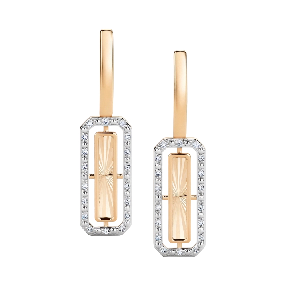 Серьги из красного золота с бриллиантами