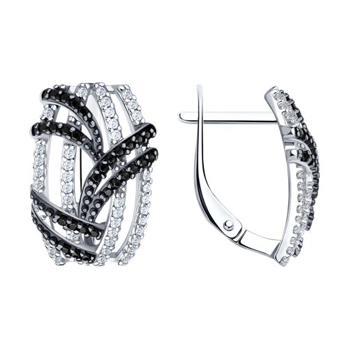 Ювелирное изделие - Серьги из серебра с фианитами в магазине Best-Gold 152788