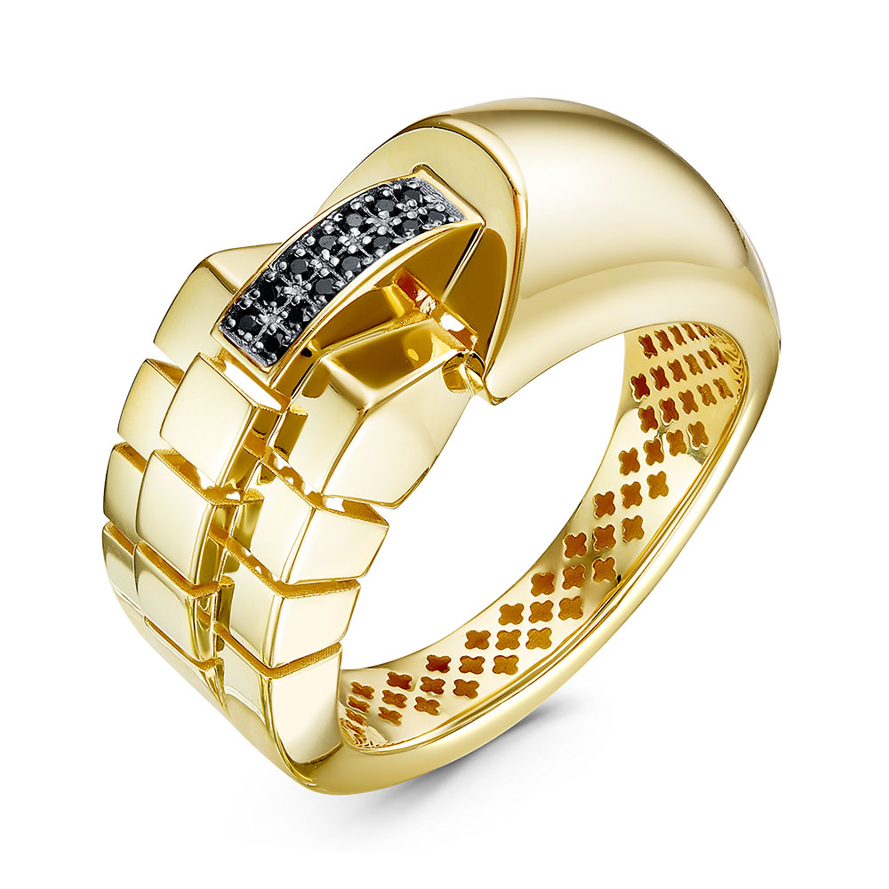 Кольцо из желтого золота с фианитами