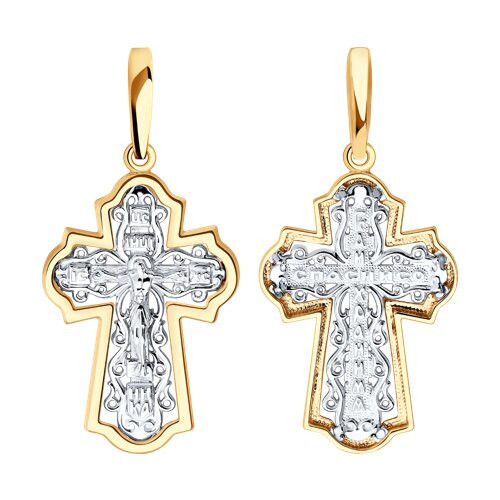 Крест из комбинированного золота Ювелирное изделие - Крест из комбинированного золота в магазине Best-Gold 072467