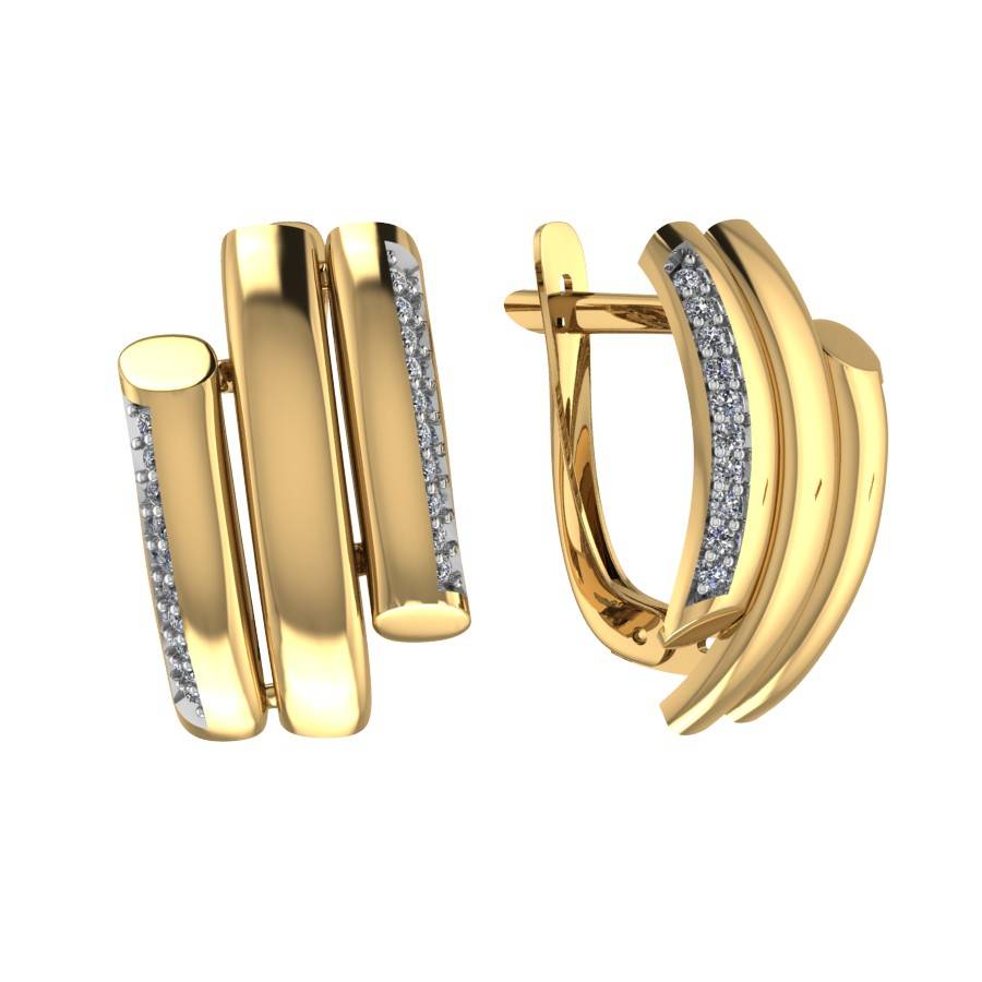 Ювелирное изделие - Серьги из красного золота с фианитами в магазине Best-Gold 145031