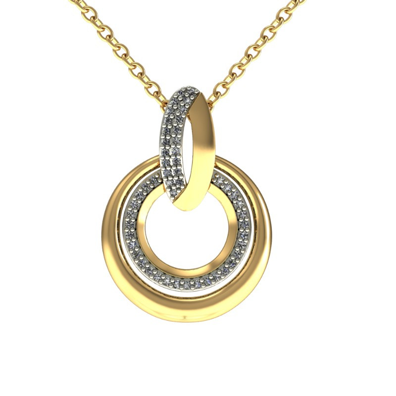 Подвеска из красного золота с фианитами Ювелирное изделие - Подвеска из красного золота с фианитами в магазине Best-Gold 033878