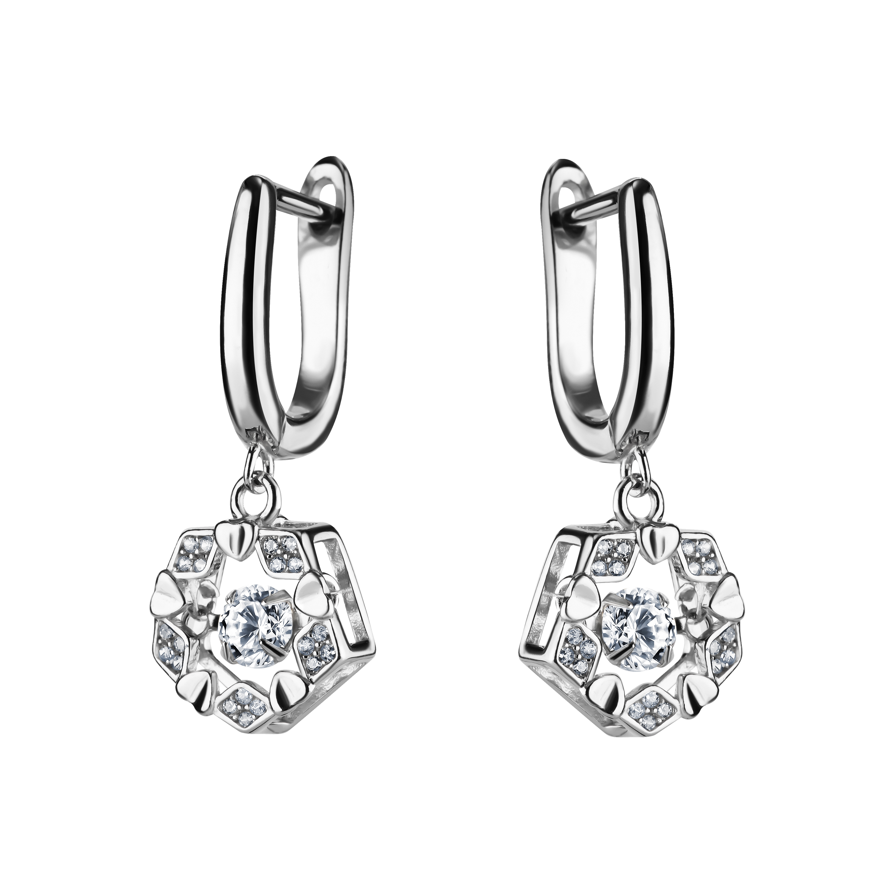 Серьги из серебра с цирконами Ювелирное изделие - Серьги из серебра с цирконами в магазине Best-Gold 124402