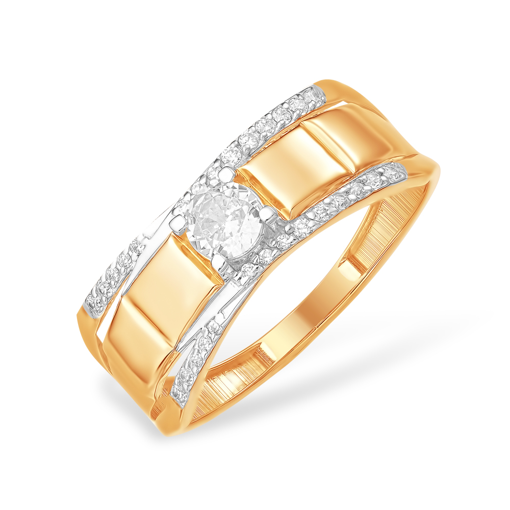 Кольцо из красного золота с фианитами Ювелирное изделие - Кольцо из красного золота с фианитами в магазине Best-Gold 107892