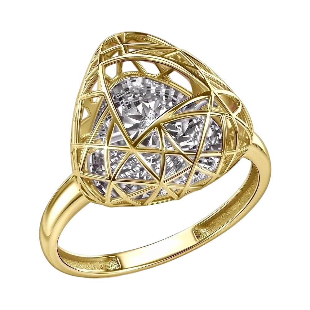 Кольцо из желтого золота с бриллиантом Ювелирное изделие - Кольцо из желтого золота с бриллиантом в магазине Best-Gold 156954