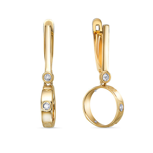 Серьги из жёлтого золота с фианитами Ювелирное изделие - Серьги из жёлтого золота с фианитами в магазине Best-Gold 029916