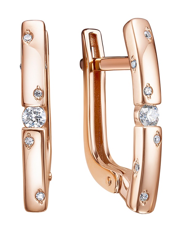 Серьги из красного золота с бриллиантами Ювелирное изделие - Серьги из красного золота с бриллиантами в магазине Best-Gold 117397