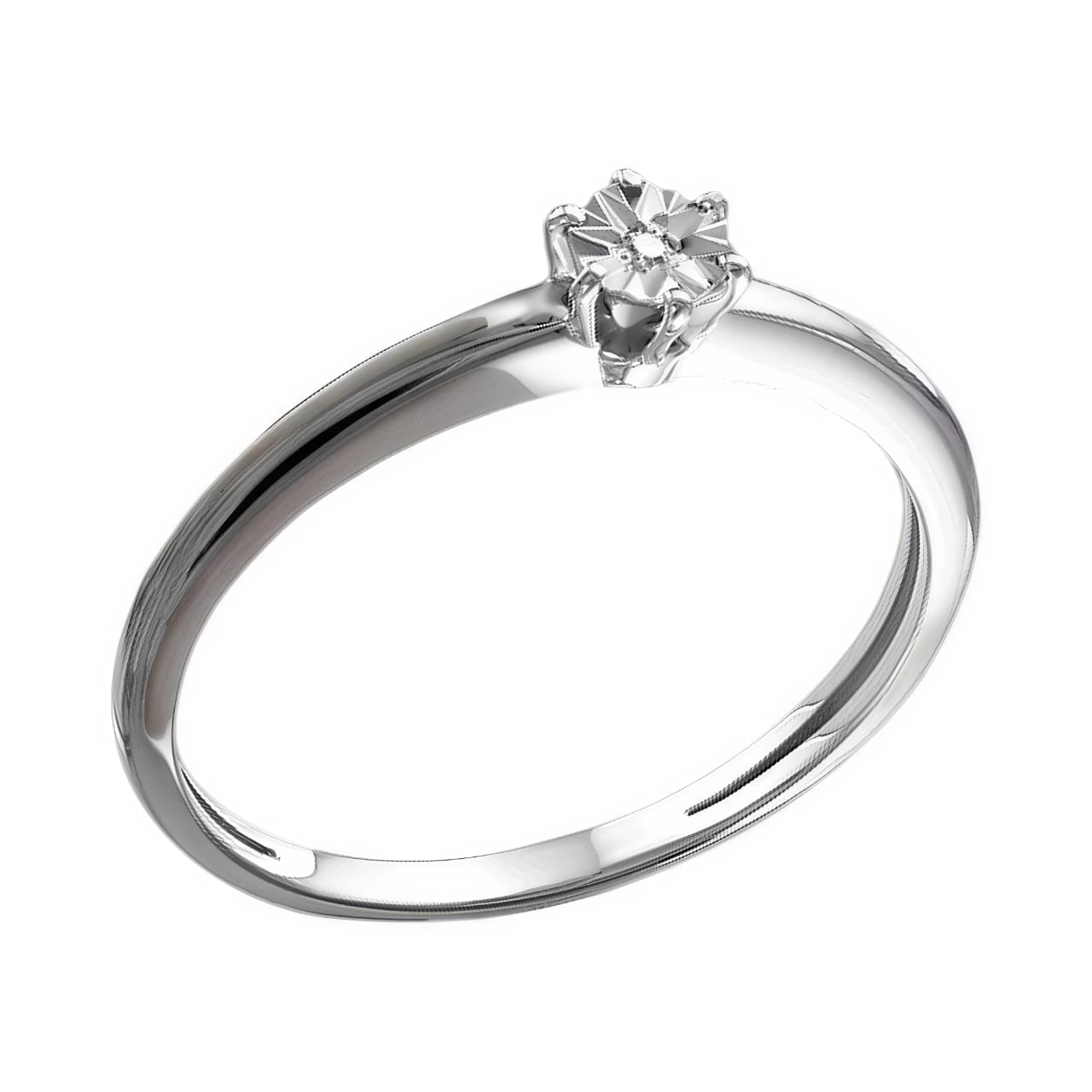 Кольцо в серебре с бриллиантом Ювелирное изделие - Кольцо в серебре с бриллиантом в магазине Best-Gold 127565