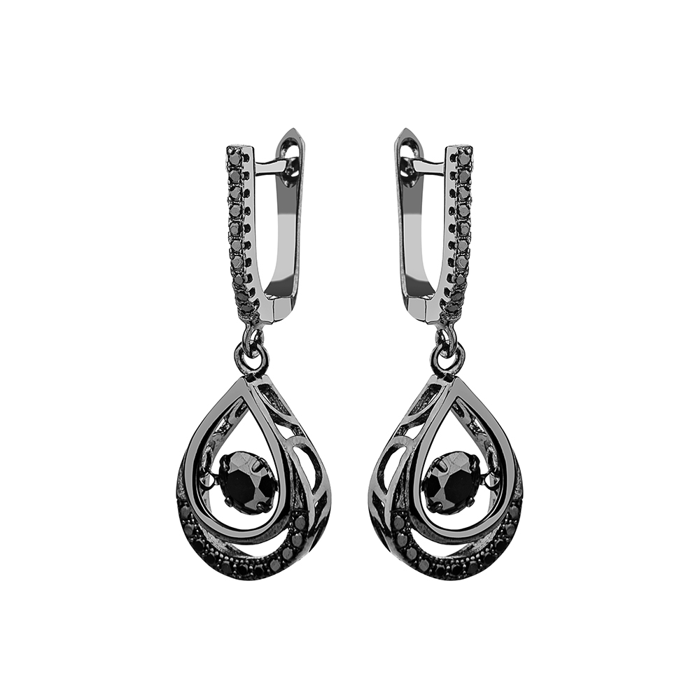 Ювелирное изделие - Серьги из серебра с фианитами в магазине Best-Gold 035390